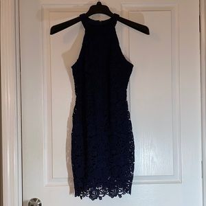 Lulus love poem navy blue dress  worn once